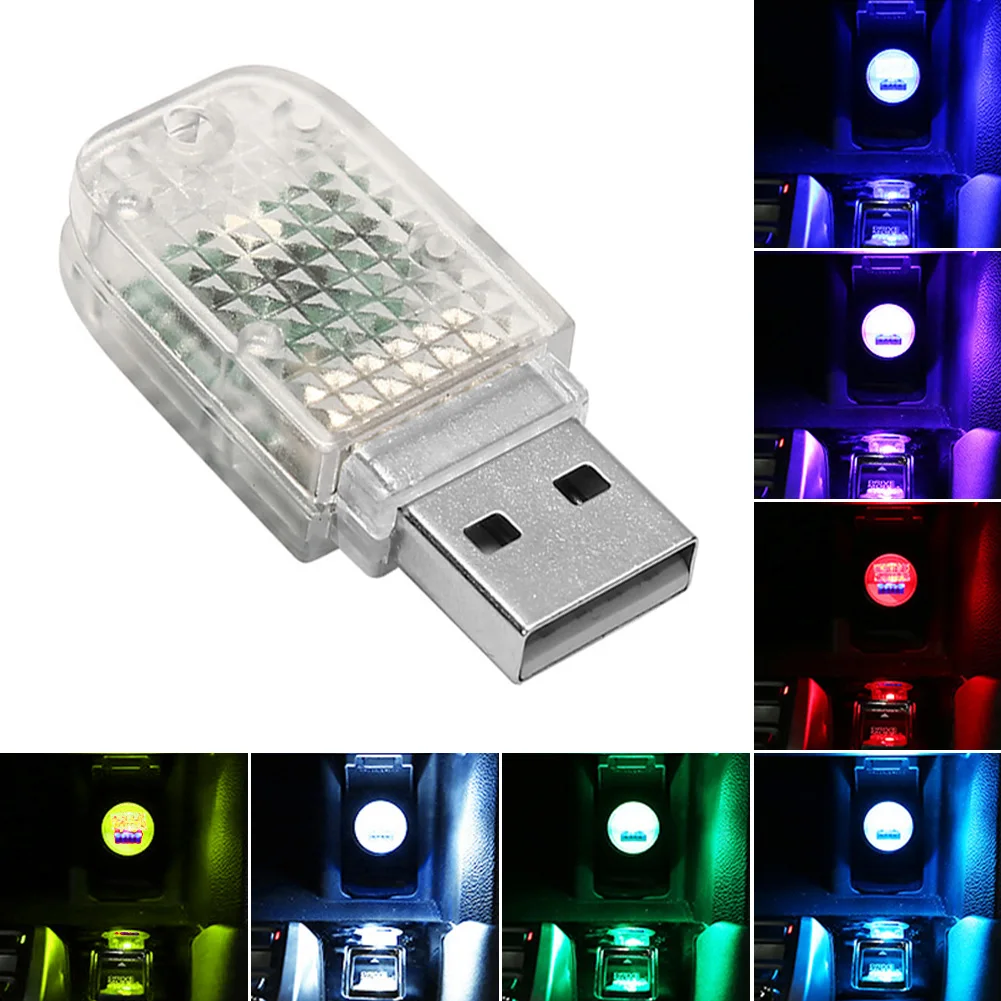 Фото Миниатюрный интерьер USB, дневное управление, изменение цвета автомобиля, светодиодная неоновая лампа, атмосферная лампа, автомобильное декоративное освещение с активацией звуком №4