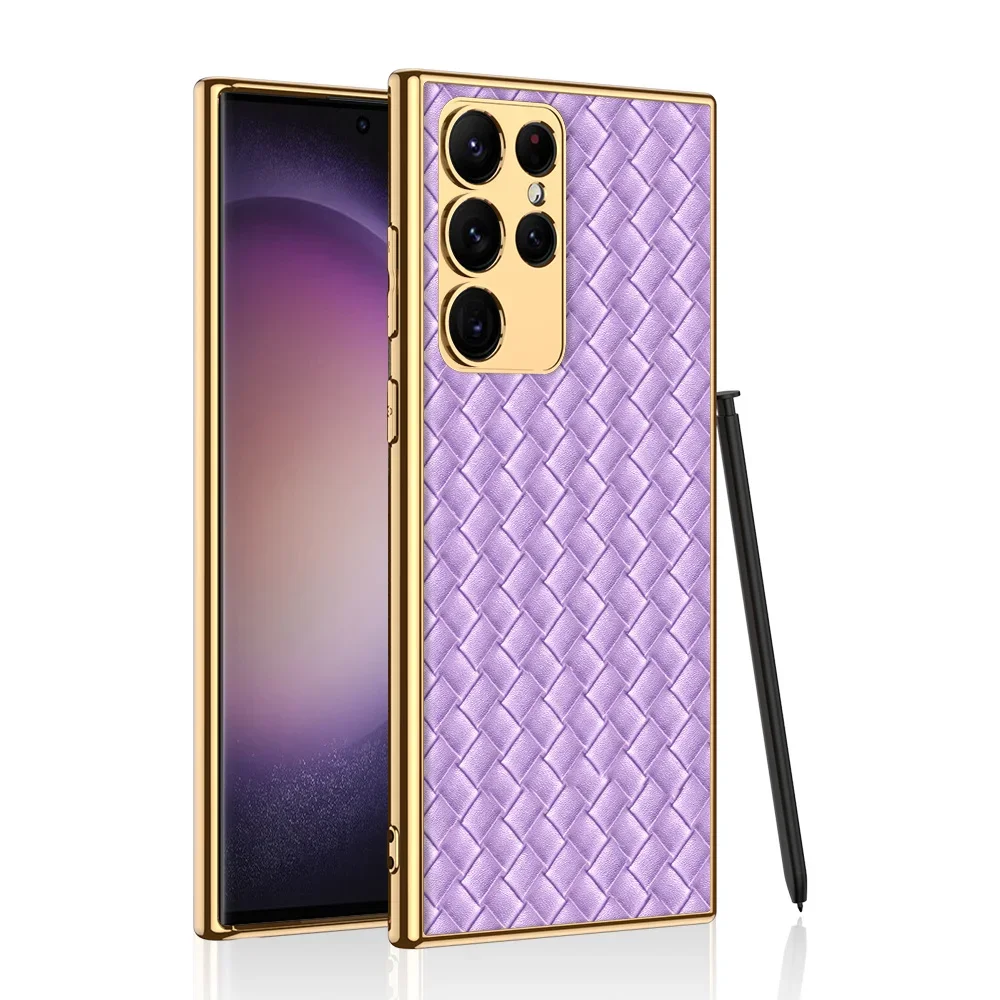 Фото Чехол с гальваническим покрытием и узором для Samsung S24Ultra, S24, S23 Plus, роскошная Защита объектива, мягкий чехол для Galaxy S23ultra №3