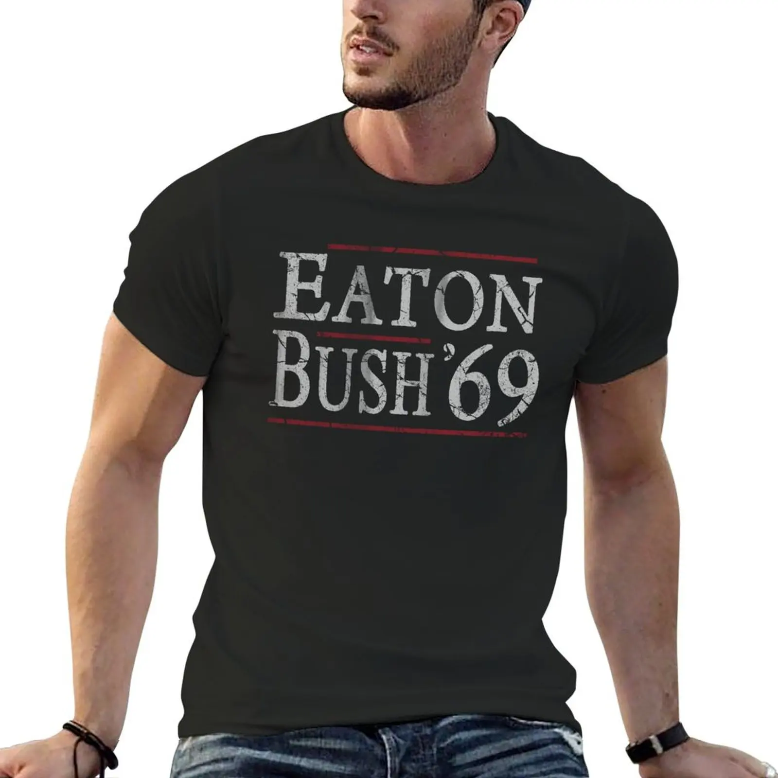Футболка Eaton Bush '69 в стиле ретро, дизайн на заказ, для ваших собственных аниме, Мужская футболка, 100 ℅ хлопок