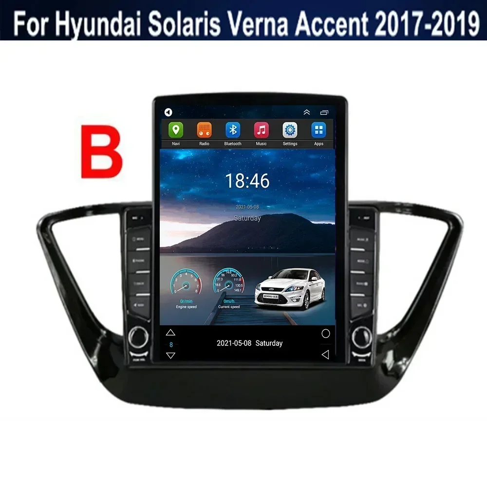 Фото Android 13 для Hyundai Solaris Verna Accent 2017-2035 Тип Tesla Автомобильный радиоприемник Мультимедийный видеоплеер Навигация GPS RDS без DVD №5