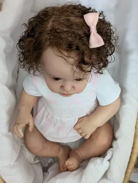 Фото SINO-BB индивидуальная ограниченная поставка 26 дюймов Reborn Baby Pippa настоящие фотографии уже готовая кукла с волосами ручной работы Рождественский подарок №4