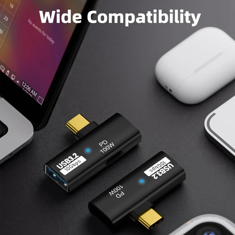 Фото Адаптер 2-в-1 USB C-USB 3,2 с портом для зарядки 100 Вт, OTG-конвертер Thunderbolt 4/3 для Rog Ally, для паровой колоды №4