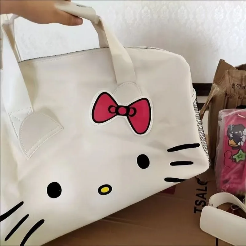 Фото Xiuya Hello Kitty сумка на плечо для женщин, милая модная большая вместительная сумка-тоут с героями мультфильмов, дорожная винтажная сумка из искусственной кожи Kawaii №4