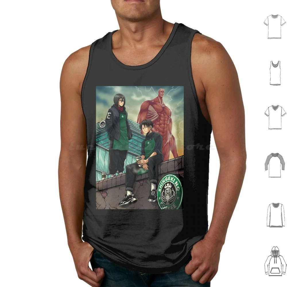 Shingeki No Coffee |   Идеальный подарок Майки с принтом Хлопок Shingeki No Kyujin Ackerman Colossal Titan Wall