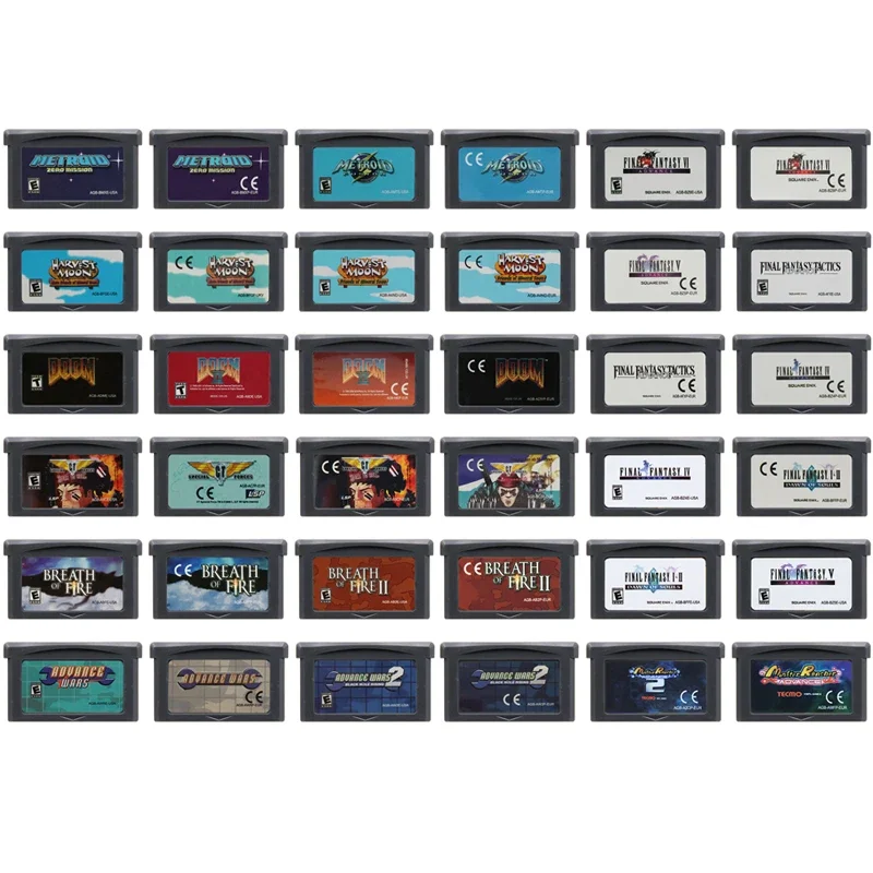 GBA видеоигровой картридж, консольная карта, 32-битный Advance Wars Breath of Fire Final Fantasyy Harvest Moon Metroid для фанатов, подарок