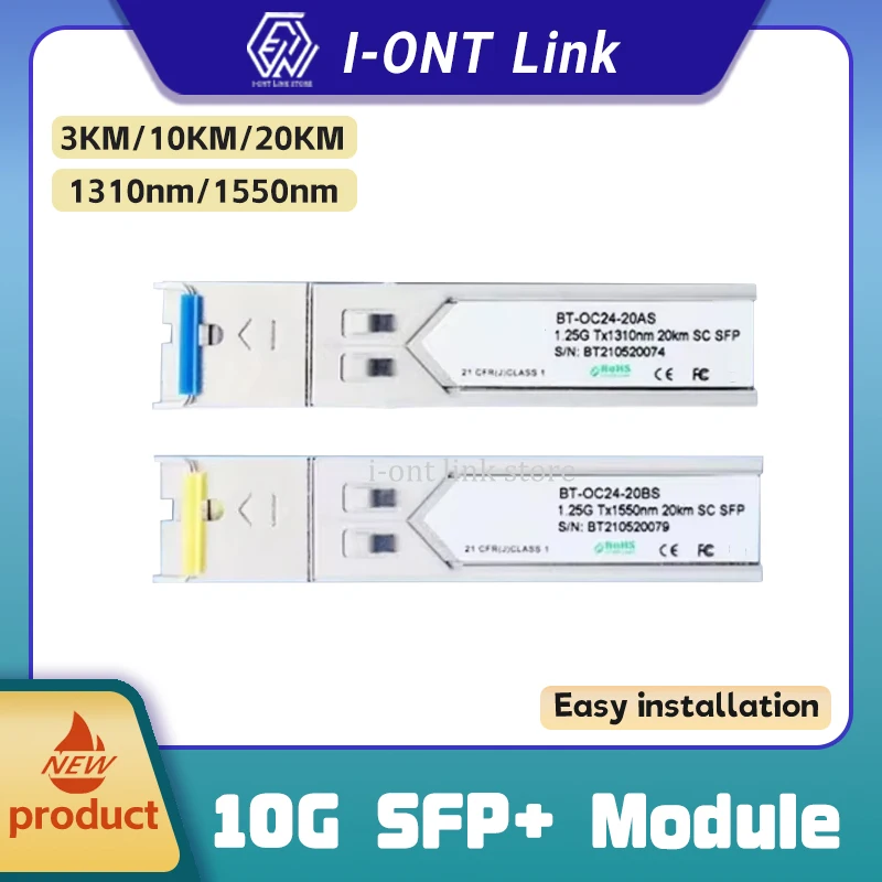 Модуль SC Bidi SFP 1,25G Tx1310nm/Rx1550nm 3 км/10 км/20 км Mini GBIC WDM SFP оптоволоконный модуль приемопередатчика для Cisco/Mikrotik