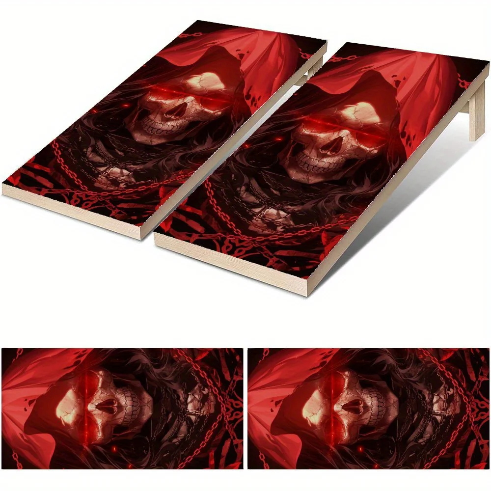 Водонепроницаемая доска Cornhole Reaper кровяного цвета, виниловые обертывания, дизайн настольной игры из ПВХ для игр на открытом воздухе, идеально подходит для занятий спортом и отдыха