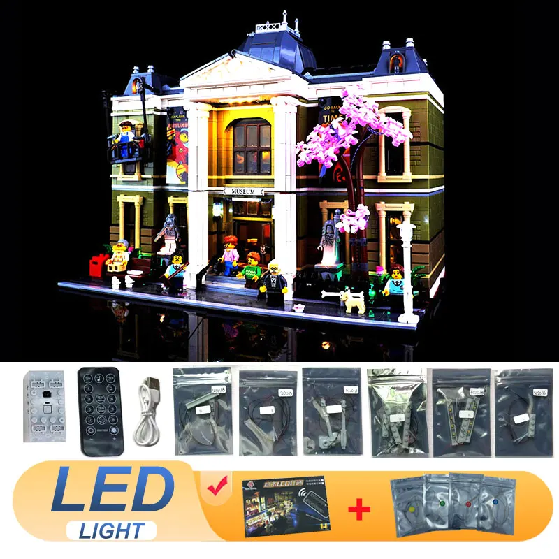 Комплект светодиодных фонарей для LEGO 10326, декоративная лампа для природного музея истории, подарок «сделай сам» (не включает наборы строительных блоков, наборы кирпичей, модель)