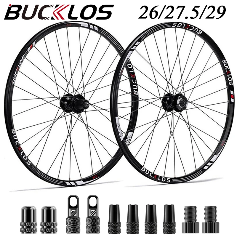 Комплект колес для горного велосипеда BUCKLOS, 26 27,5, 29-дюймовые велосипедные колеса, 9*100 мм, 10*135 мм, обод колеса MTB для дискового тормоза, 8/9/10 скоростей