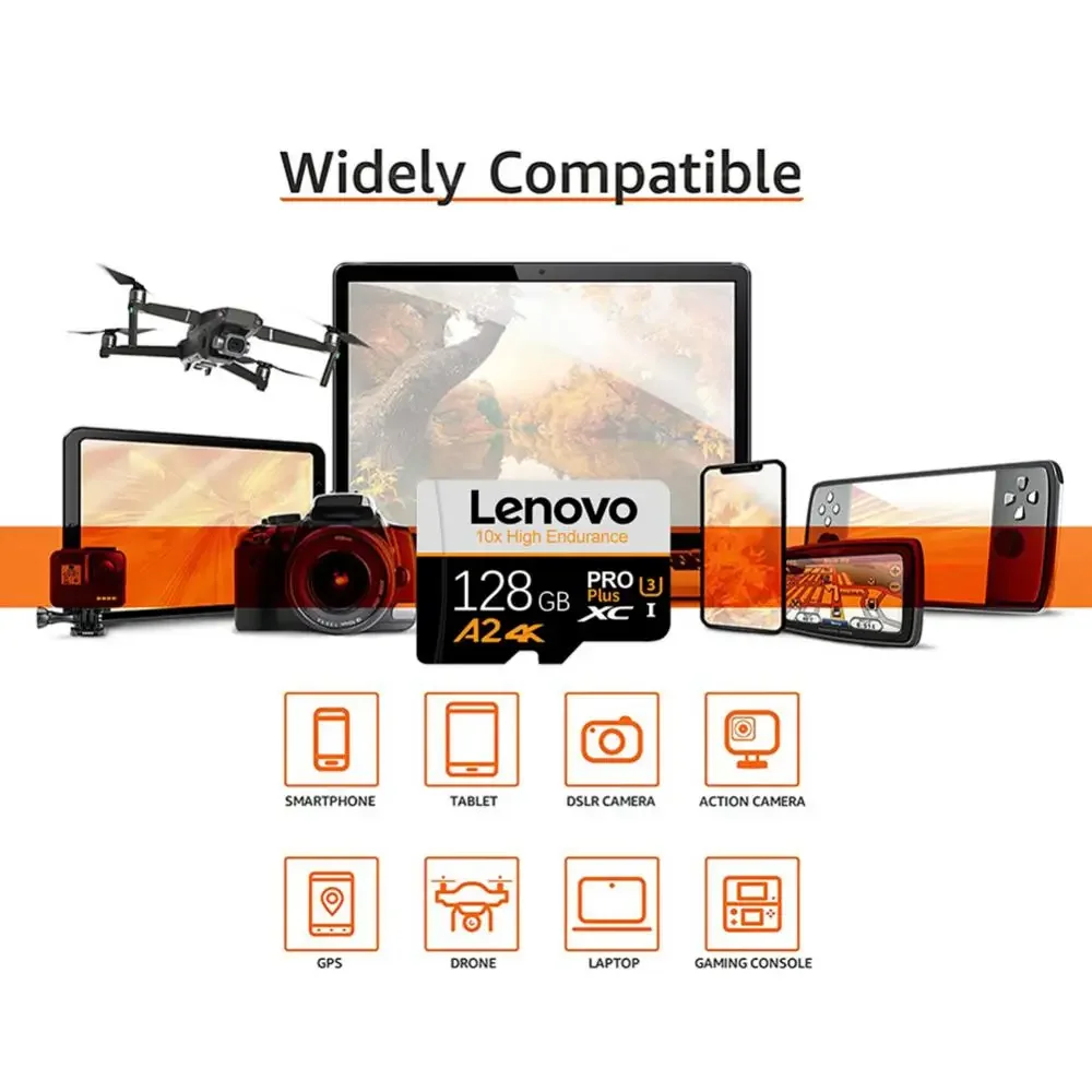Фото Lenovo Micro TF SD карта памяти, 1 ТБ, 128 ГБ, 256 ГБ №3
