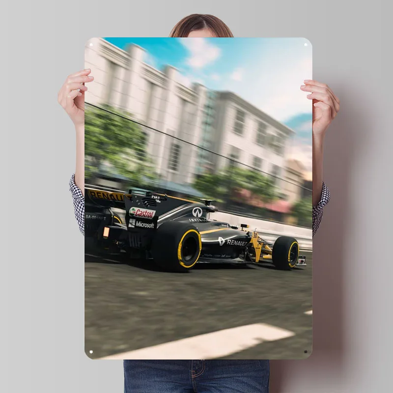 Металлический знак Renault RS17 F1, гоночный постер, эстетическое украшение для гостиной, металлические знаки на заказ для настенного художественного украшения, домашний декор