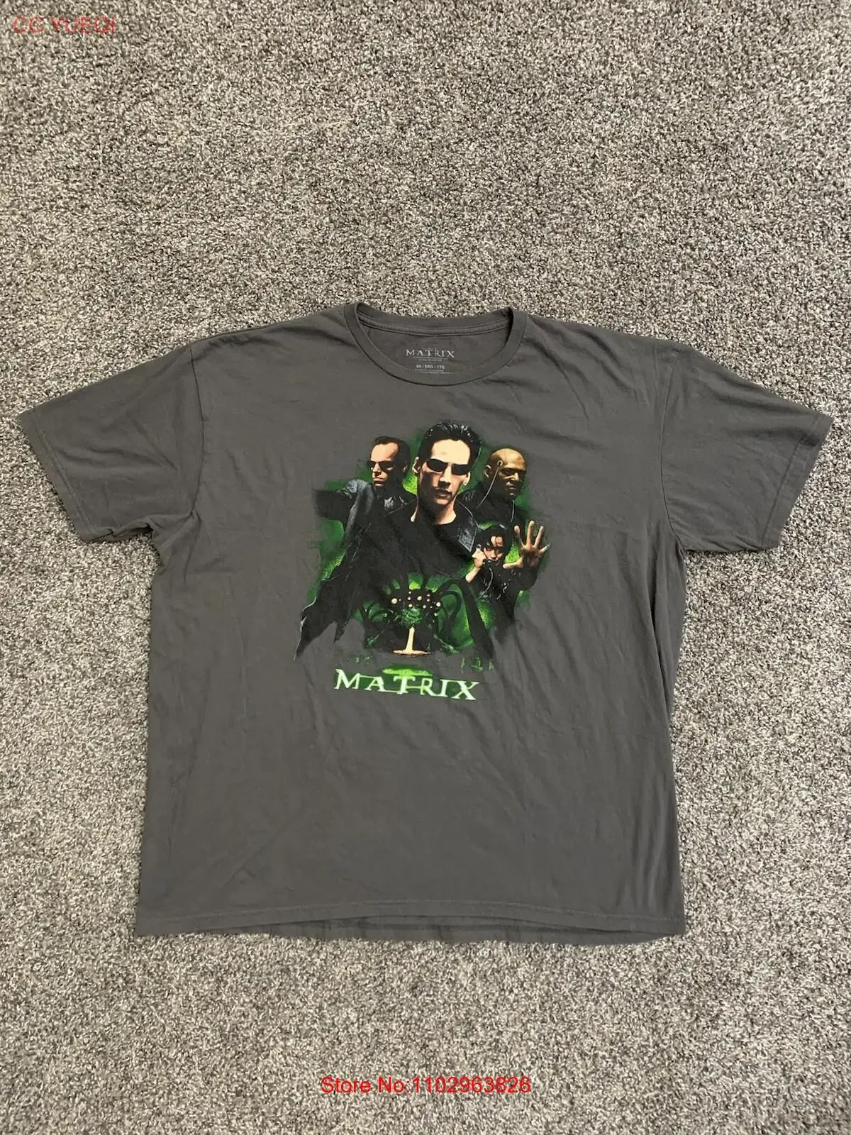 Футболка The Matrix, мужская, размер 2XL, фильм Киану Ривз, ретро-промо, Y2K, винтажный стираный топ для повседневной носки, растягивающаяся мода