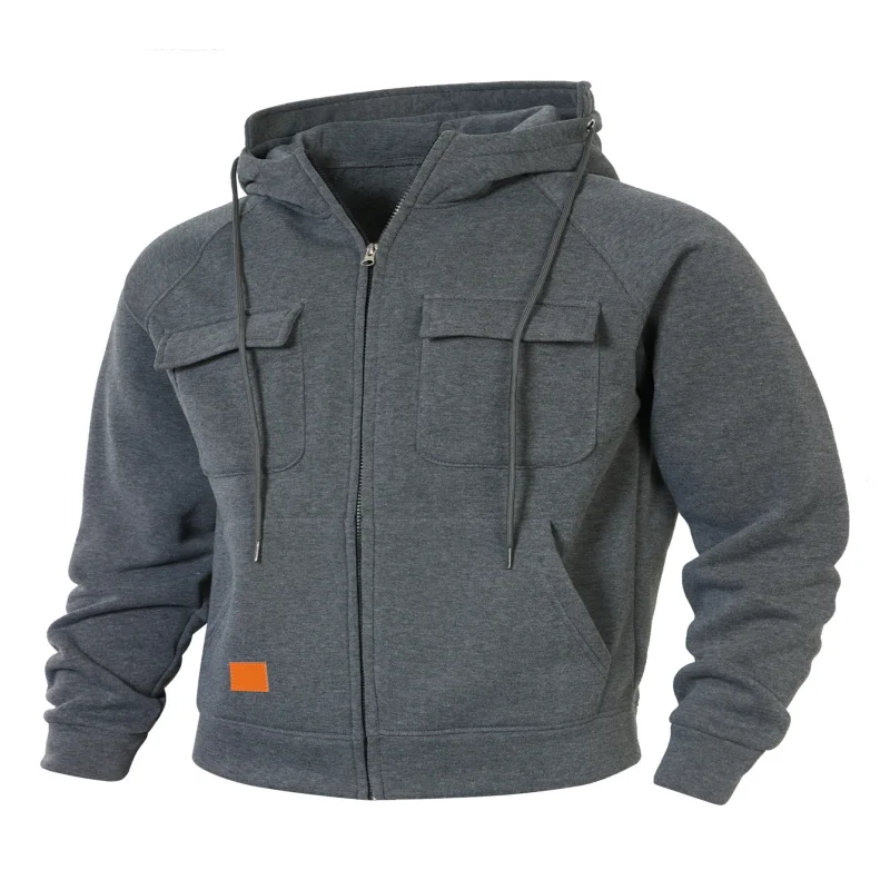 Фото Толстовки и свитшоты Baju peluh Voi baharu толстовка berzip Grie peluh sukan ber Voi poket kasual Толстовки и свитшоты №5