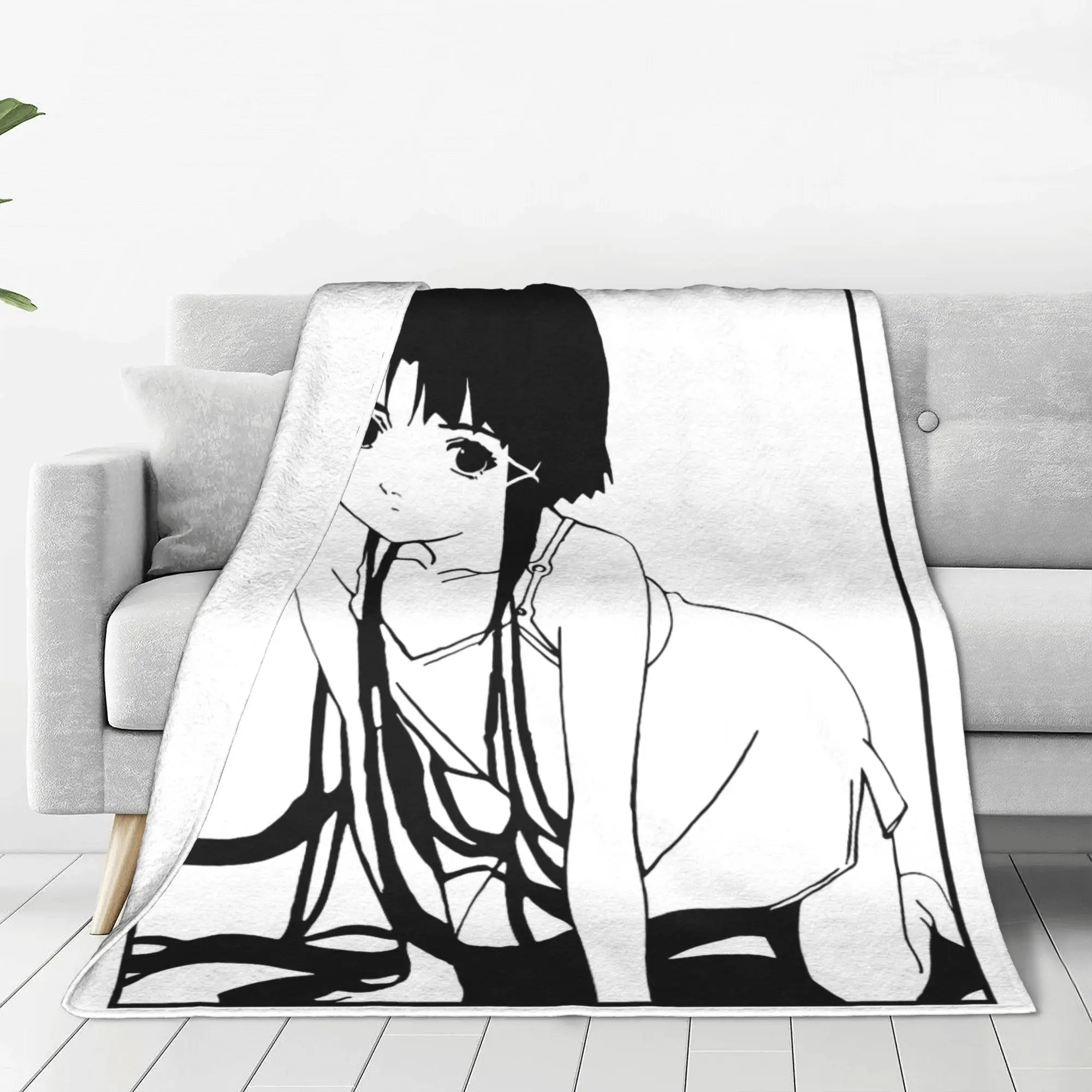 Одеяла Serial Experiments Lain 80-х 90-х годов Научная фантастика Аниме Плюшевые потрясающие мягкие одеяла для покрытия стула Диван Всесезонные