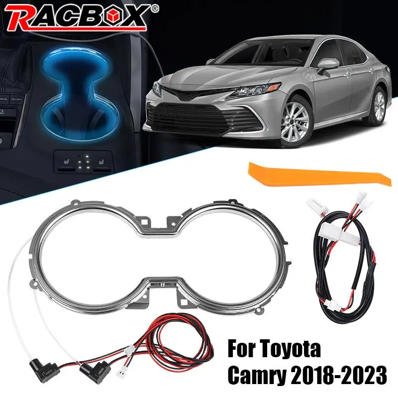 Подставка для автомобильного интерьера, для Toyota Camry 2018, 2019, 2020, 2021, 2022, 2023, холодная Синяя лампа, атмосферное освещение, аксессуары, 12 В