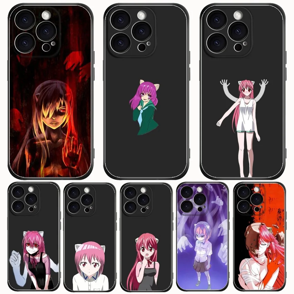 E-Elfen Lied L-Люси Nyu аниме чехол для телефона черный силиконовый чехол для iPhone 15 14 Plus 13 12 11 Pro Max матовая задняя крышка