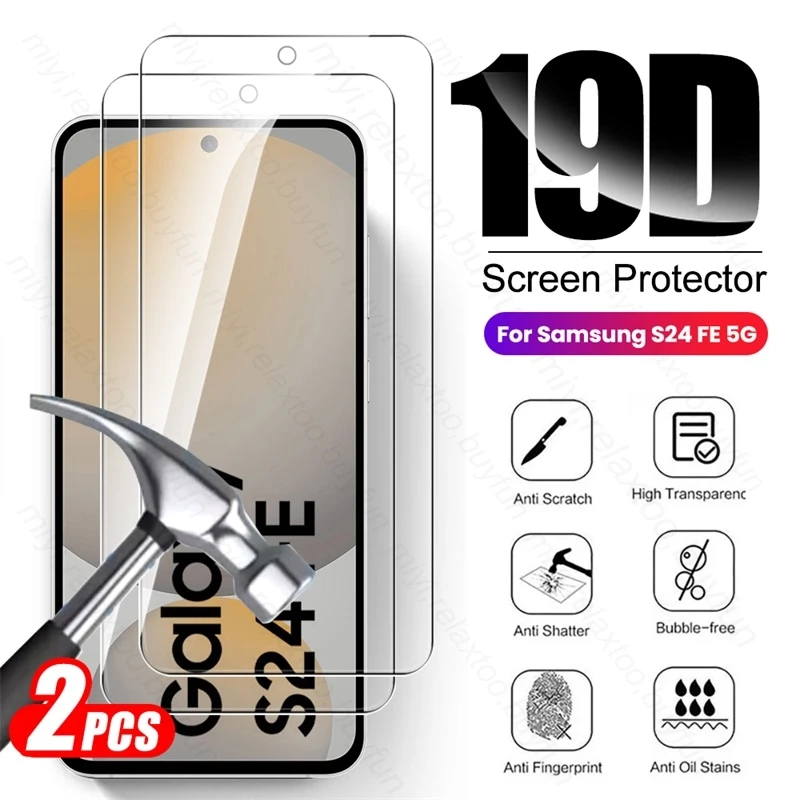 Закаленное стекло Samsun S24FE для Samsung Galaxy S24 FE, 2 шт.