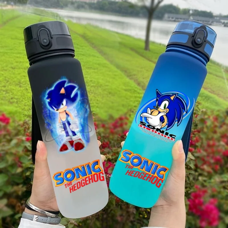 Аниме Sonic Jeż Спорт на открытом воздухе 650 мл большая емкость мультфильм портативная пластиковая бутылка для воды чашка для питья студенческий подарок на день рождения