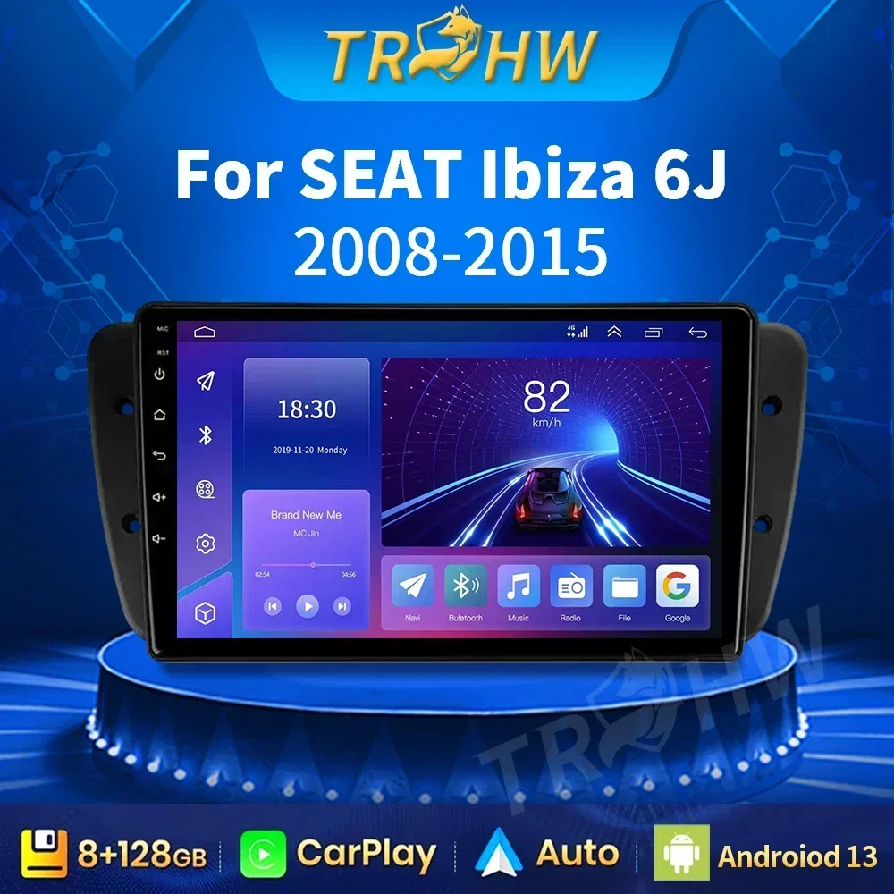 Автомобильный радиоприемник Carplay для Seat Ibiza 6J IV 4 2008-2015 GPS-навигация Android Авто Мультимедийный плеер Стерео 5G Wi-Fi Без 2din Видео