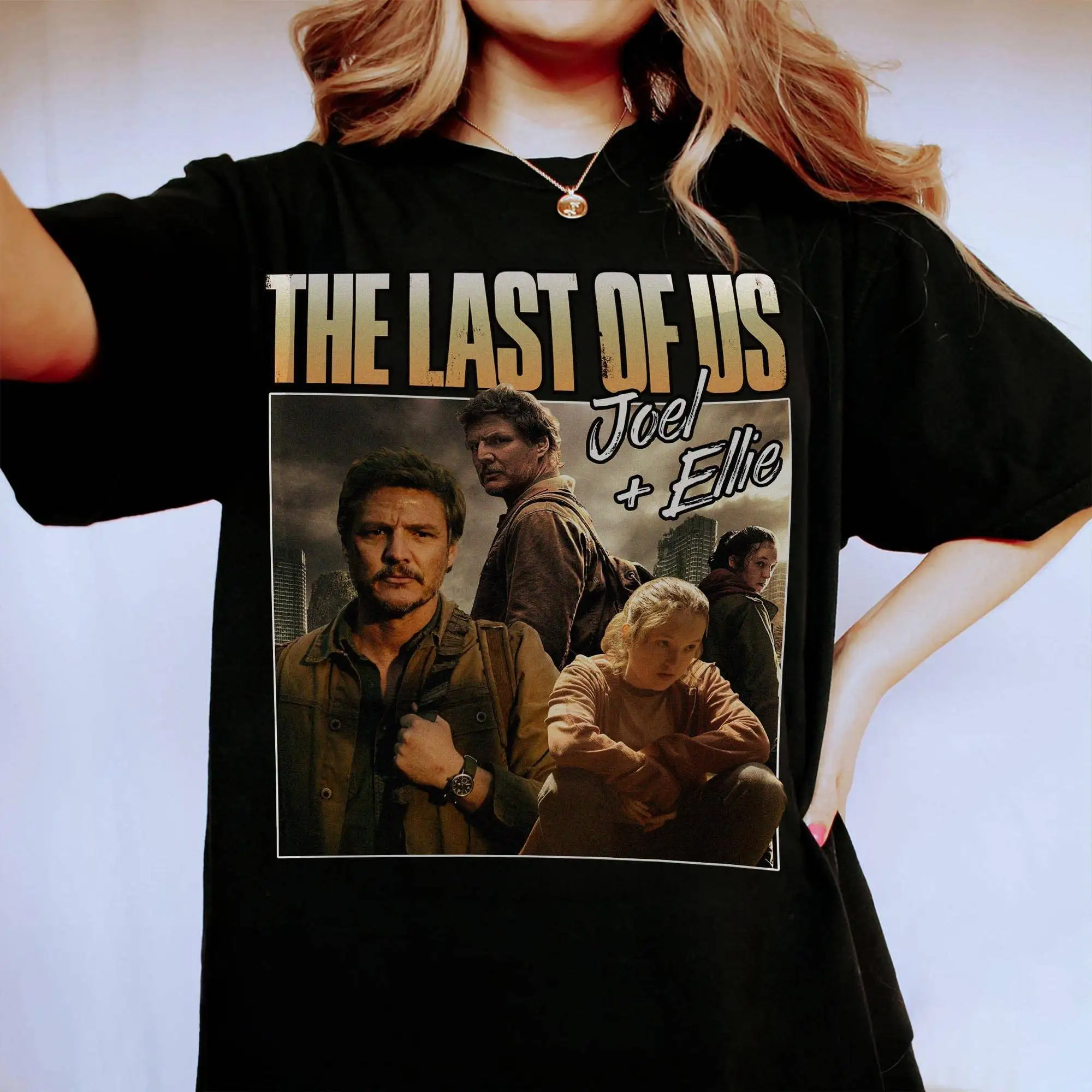 Футболка Last of Us, винтажная видеоигра Pedro Pascal Joel Ellie And Homage