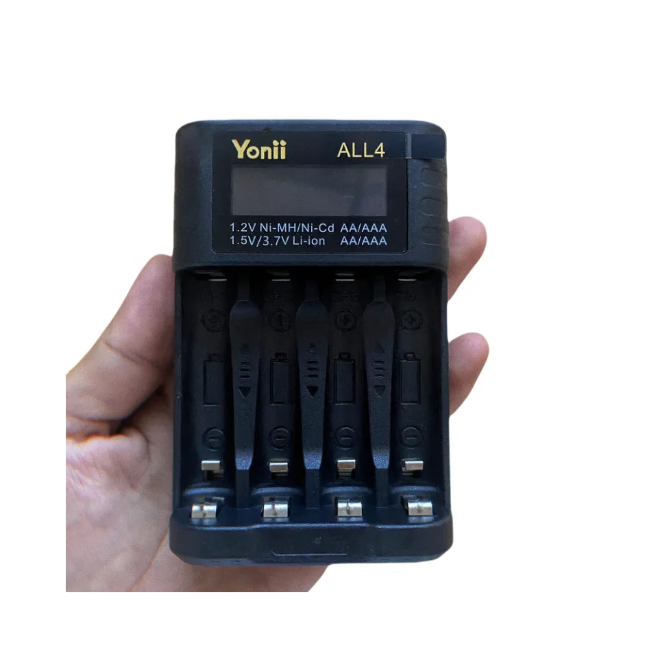 Фото ALL4 powerbank AA/AAA, маленькое удобное зарядное устройство с 4 слотами для 1,2 В Hi-MH и 1,5 В/3,7 В, литий-ионное с ЖК-экраном, быстрое зарядное устройство typec №4