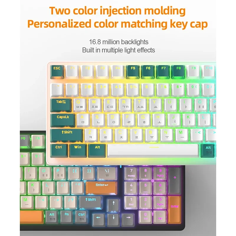 Фото FreeWolf K6 Korean Version Mechanical Keyboard Three Mode Bluetooth Wireless Hotswap 100Key Esports PC Gamer Office №5