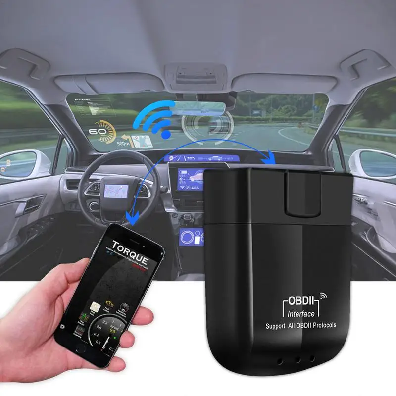 Фото Считыватель кодов Mini OBD2 ELM-327 V1.5 WIFI диагностический инструмент для проверки двигателя Super ELM-327 Автомобильный диагностический сканер для IOS 25K80 №4