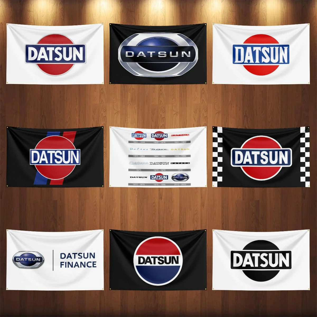 Гоночный флаг Datsuns 3x5 футов, полиэфир цифровая печать Banner, настенное украшение для гаража, внутреннее украшение с латунными Люверсами