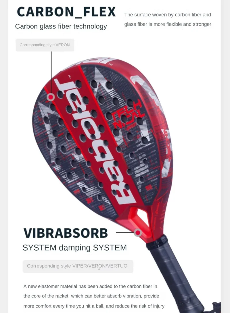 Фото Оригинальные теннисные ракетки Babolat, полная клетка из углеродного волокна, пляжные ракетки для соревнований, профессиональная теннисная ракетка для взрослых подростков №3