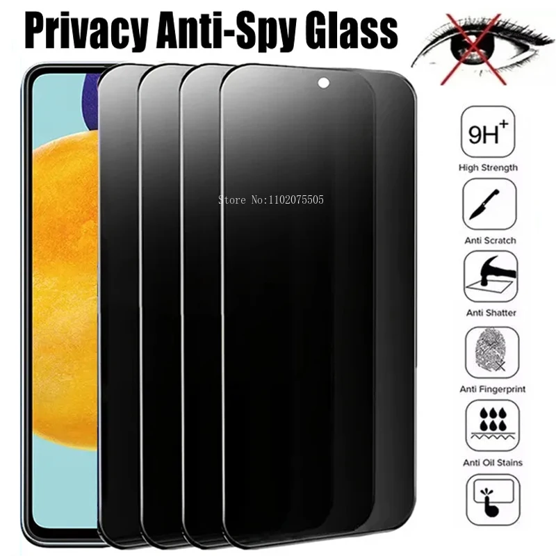 Защита экрана для Samsung A53 A13 A52S A52 A32 A12 A55 A51 A72 A22 A33 A73 A21S A54 S10E S20FE, антишпионское стекло, 1-2 шт.