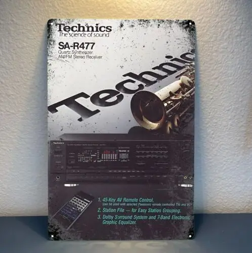 f1, технический синтезатор FM-приемник, винтажный Hi-Fi металлический плакат-20x30 см, жестяная вывеска