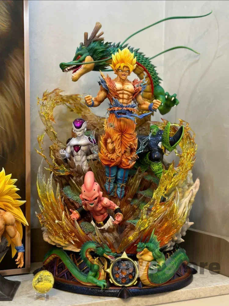 Новинка 23 см Драконий жемчуг Сон Гоку фигурка фотоэлемент Shenron Статуэтка фотоэлемент подарок