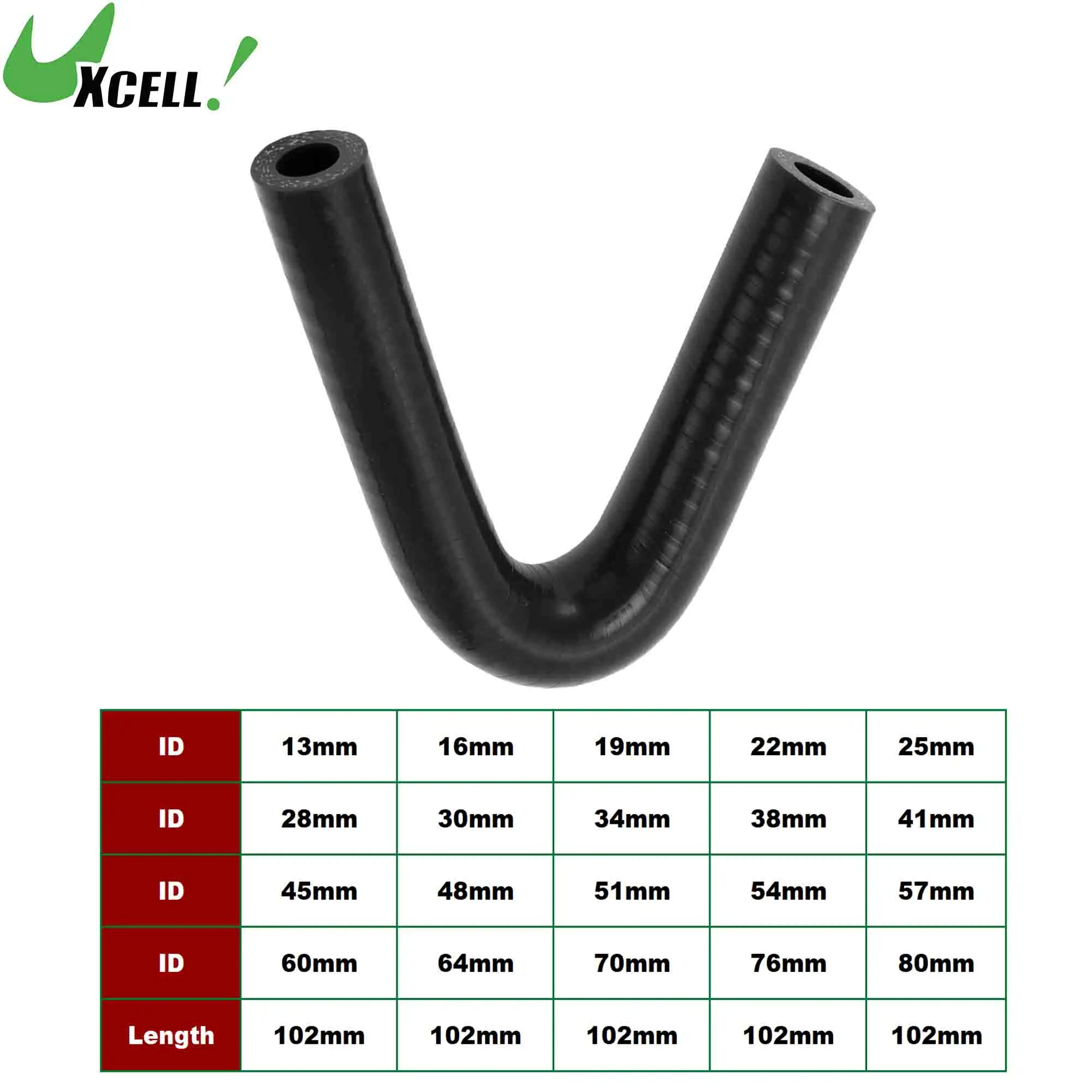 UXCELL 135°д. 13/16/19/22/25/28/30/34/38/41/60/64/70/76/80 мм ID силиконовый коленчатый шланг, соединительная труба впускного интеркулера, длина 102 мм
