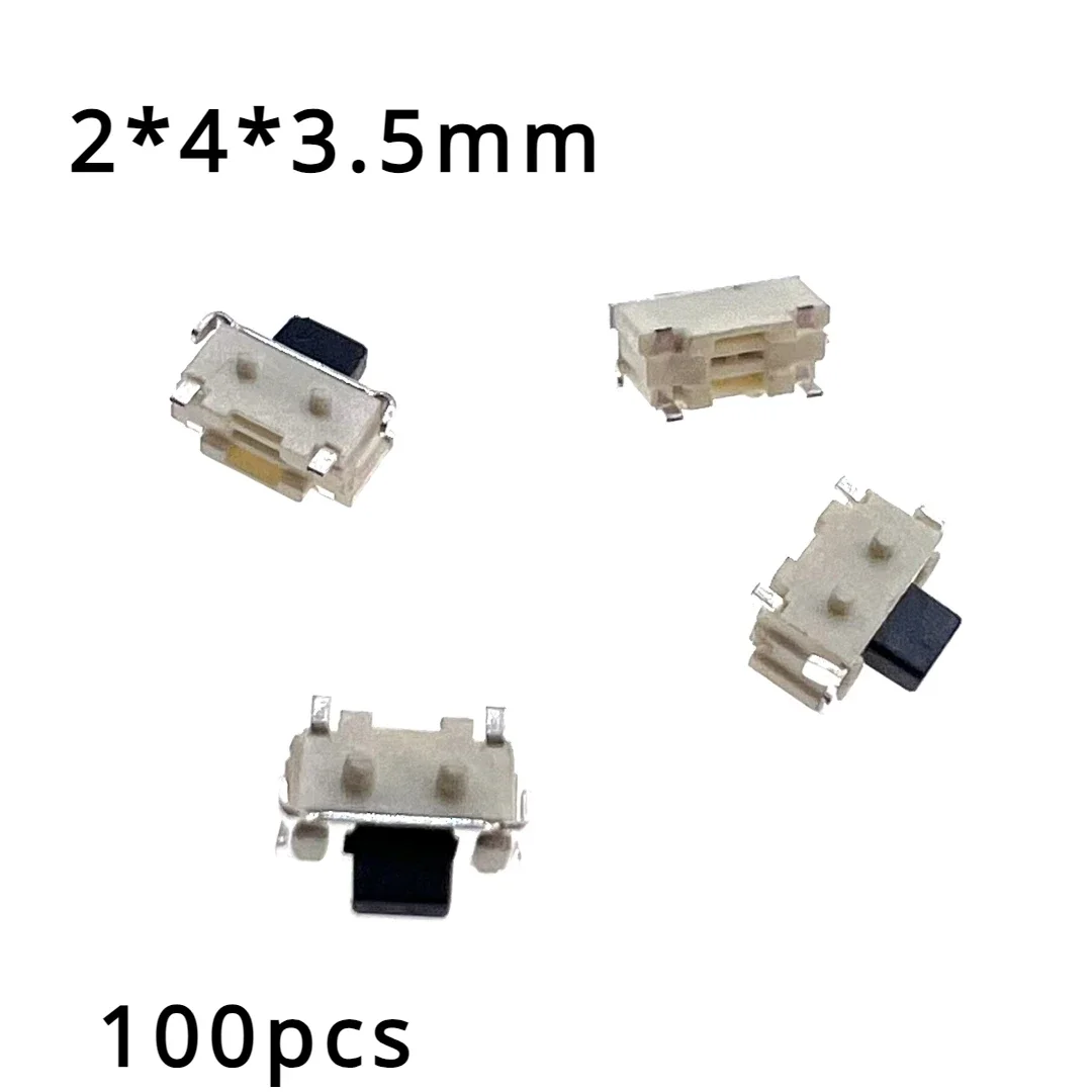 100 шт. 2x4x3,5 мм 2*4*3,5 мм сенсорный переключатель SMD MP3 MP4 MP5 переключатель питания планшетного ПК тактильный тактовый кнопочный микропереключатель