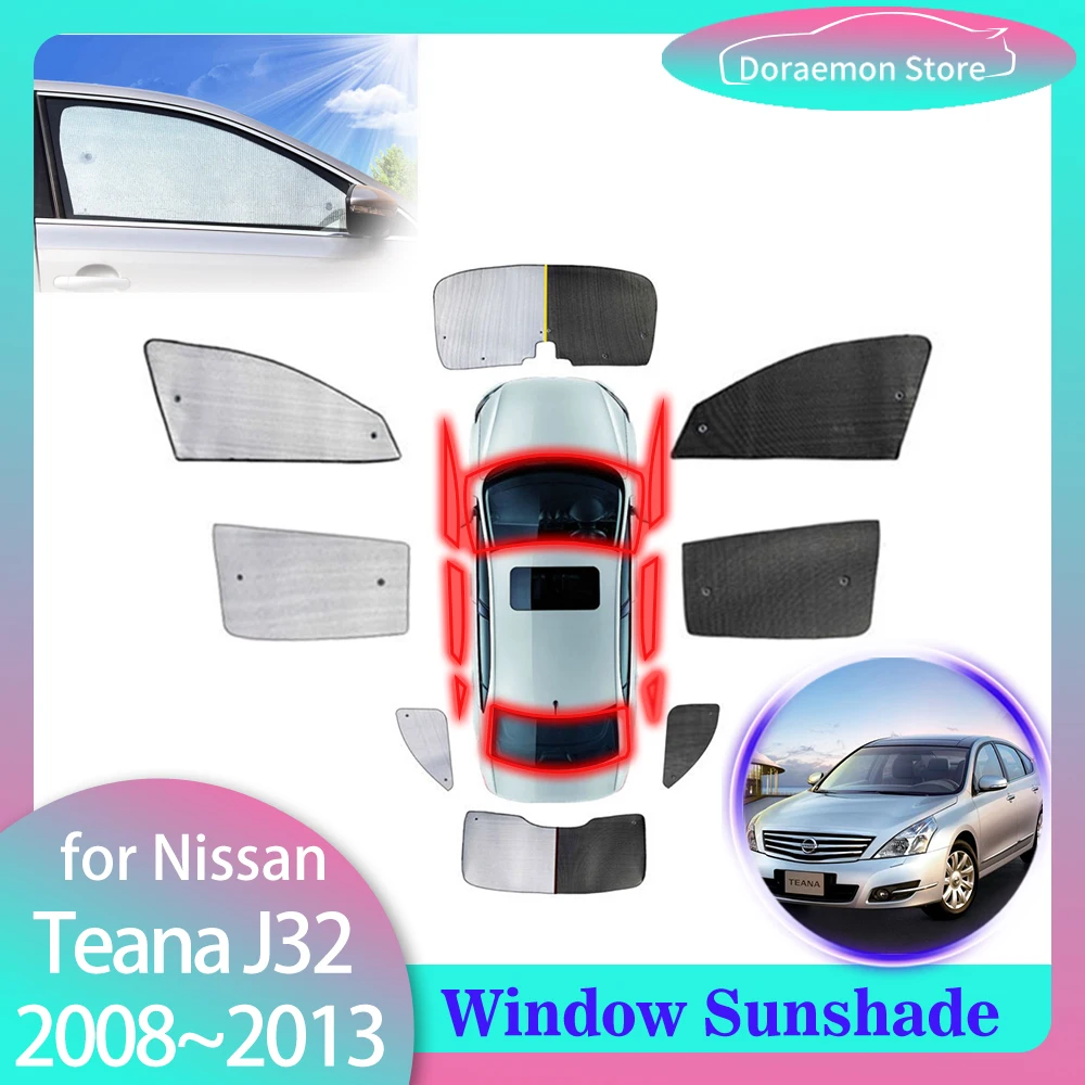 Солнцезащитные козырьки с полным покрытием для Nissan Teana Maxima J32 2008 ~ 2013, солнцезащитный козырек на заднее боковое окно, коврик для переднего лобового стекла, аксессуары