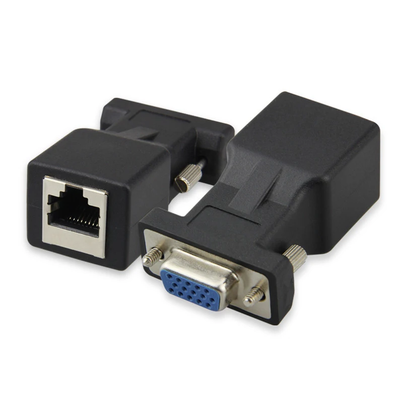 15-контактный разъем VGA «папа-мама» на CAT5 CAT6 RJ45 «мама» сетевой кабель удлинитель адаптера