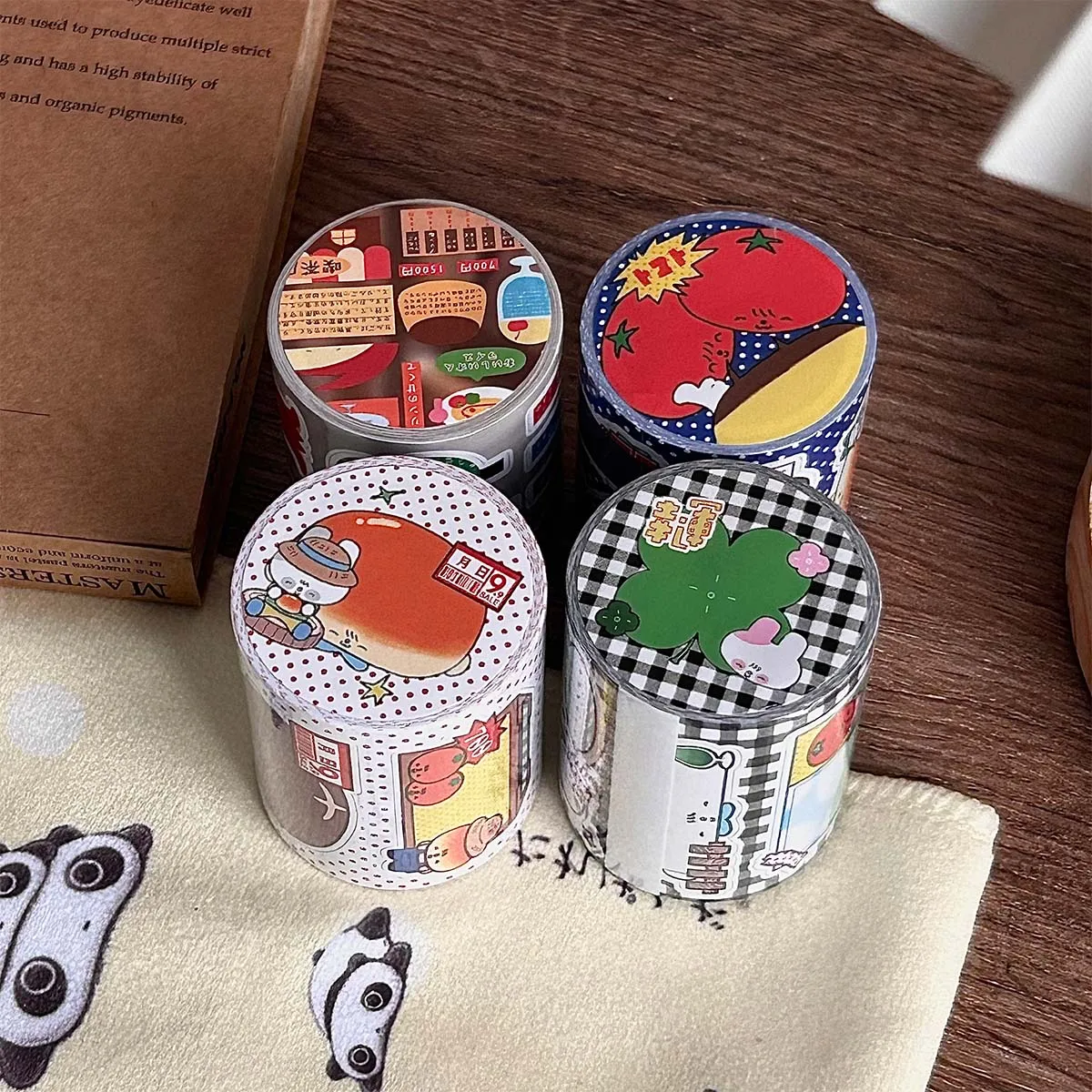 Фото WAKAWAKA Washi Tape, милая записываемая наклейка в рулоне, винтажный декор для скрапбукинга, диалоговое окно, панда, альбом «сделай сам», принадлежности для рукоделия №3