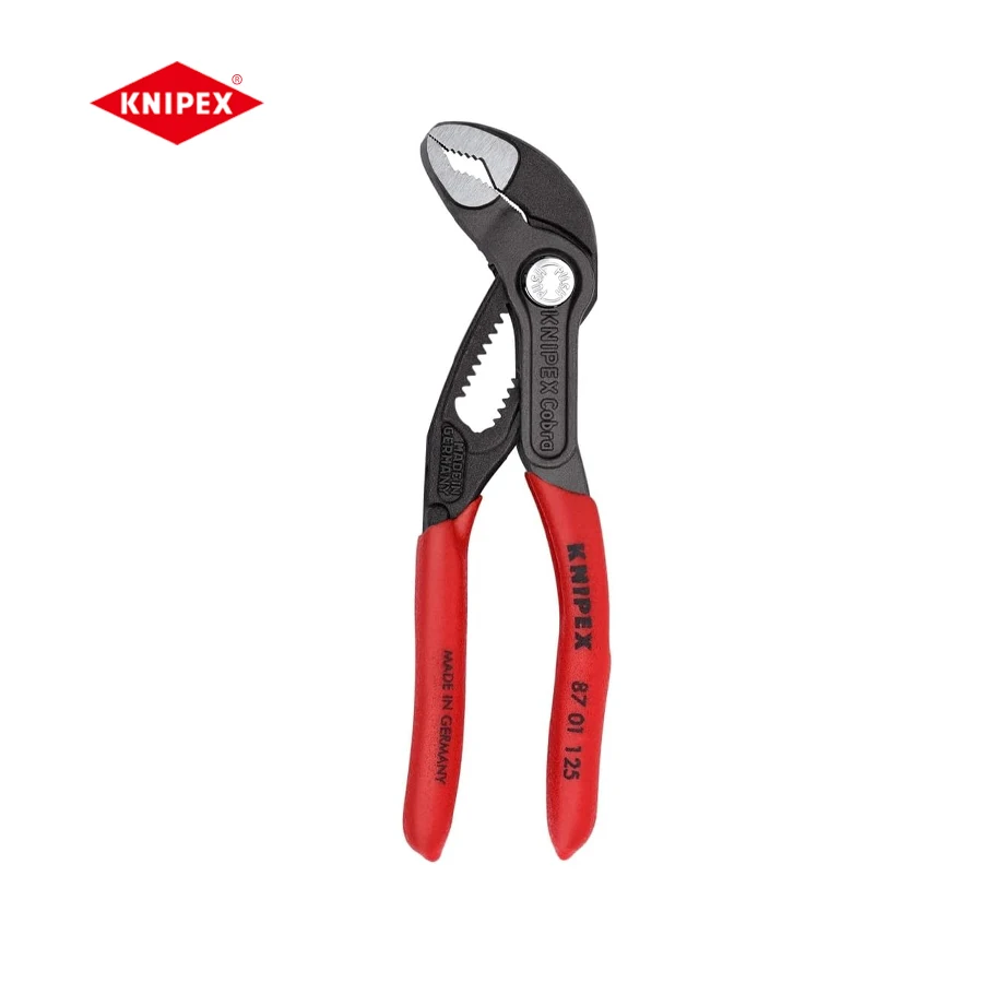 KNIPEX Tools Плоскогубцы для водяных насосов Cobra 5-дюймовые красные и серебристые высокотехнологичные плоскогубцы с 61 HRC 8701125
