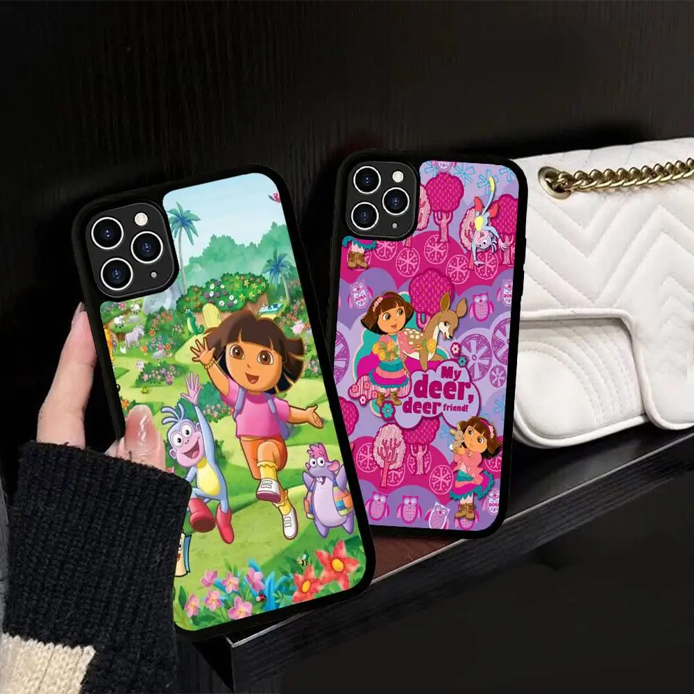 Чехол для телефона TV Animation D-Dora The Explorer, силиконовый чехол из ПК + ТПУ для IPhone 11, 12, 13, 14, 15, 16 Plus Pro Max, чехол
