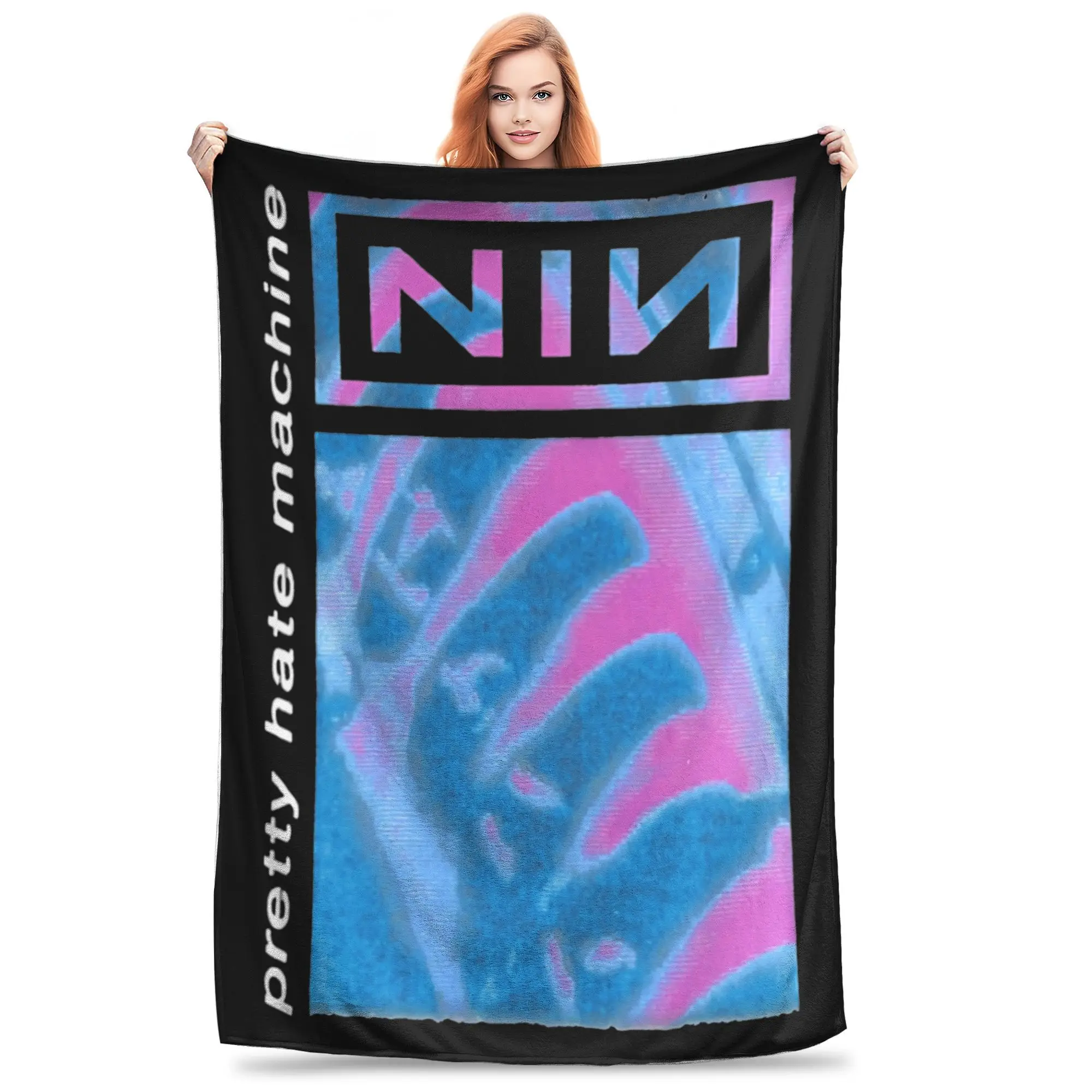 Плед и одеяло NIN Nine Inch для кушетки, мягкое пушистое плюшевое одеяло Pretty Hate Machine, 50x60 дюймов, несколько размеров