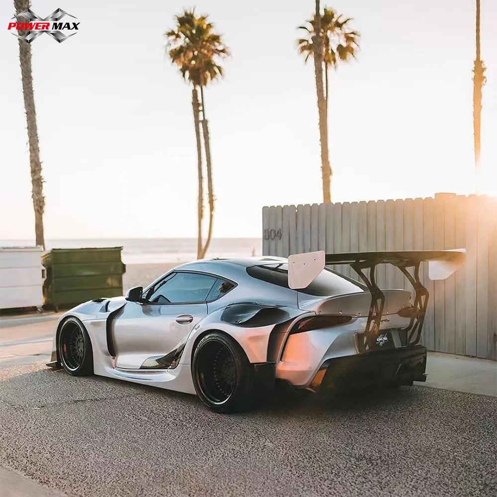 Фото FRP Неокрашенный широкий обвес в стиле HKS для Toyota Supra A90 A91 MKV Bodykit 2019+ №4