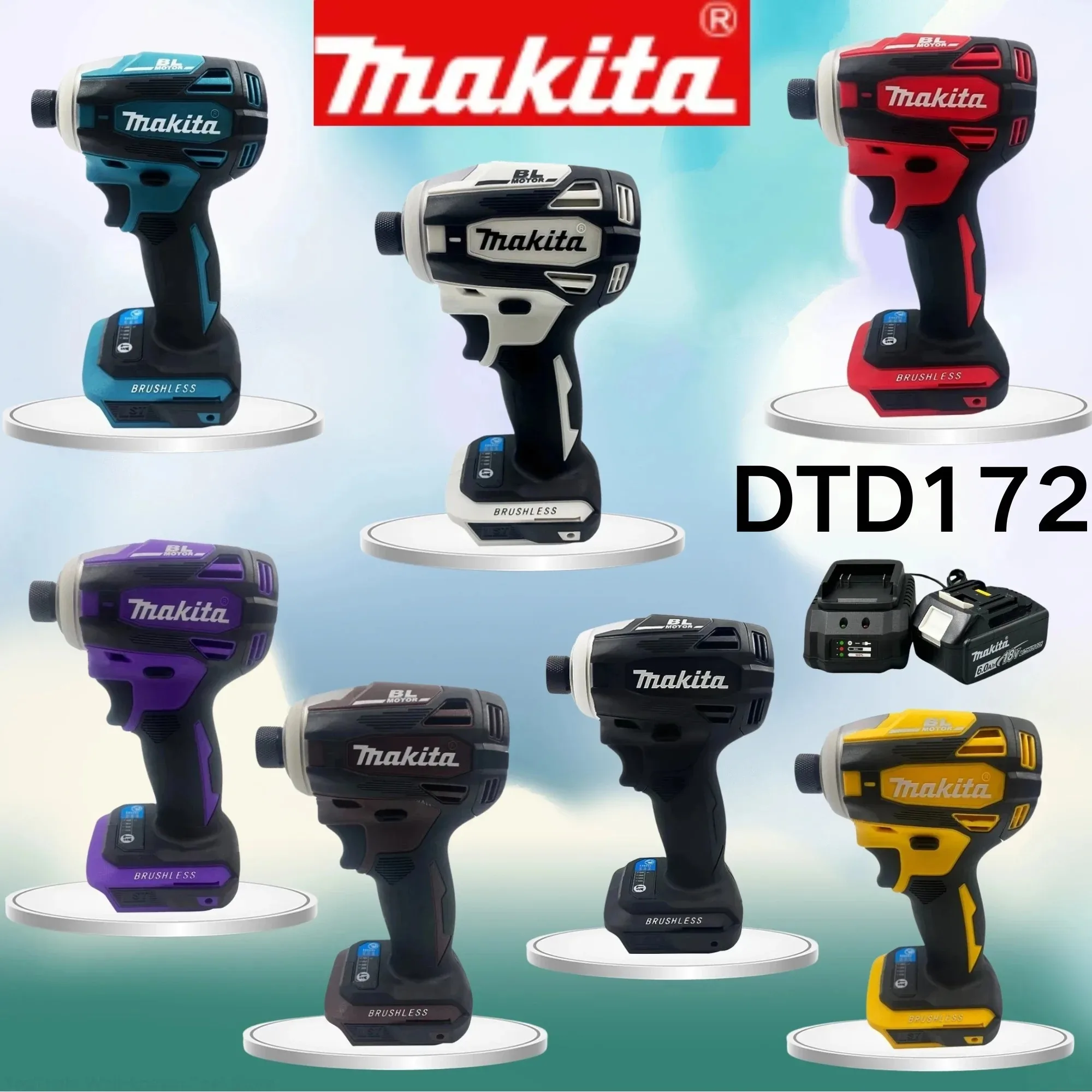 Makita DTD172 180NM беспроводной ударный Драйвер 18V LXT BL бесщеточный электроинструмент электродрель дрель древесина/olt/T-Режим Перезаряжаемый