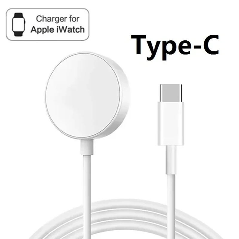 Быстрое зарядное устройство для Apple Watch, беспроводное зарядное устройство USB C для iWatch серии 9, 8, 7, SE, 6, 5, 4, 3, 2, 1, магнитные аксессуары для быстрой зарядки
