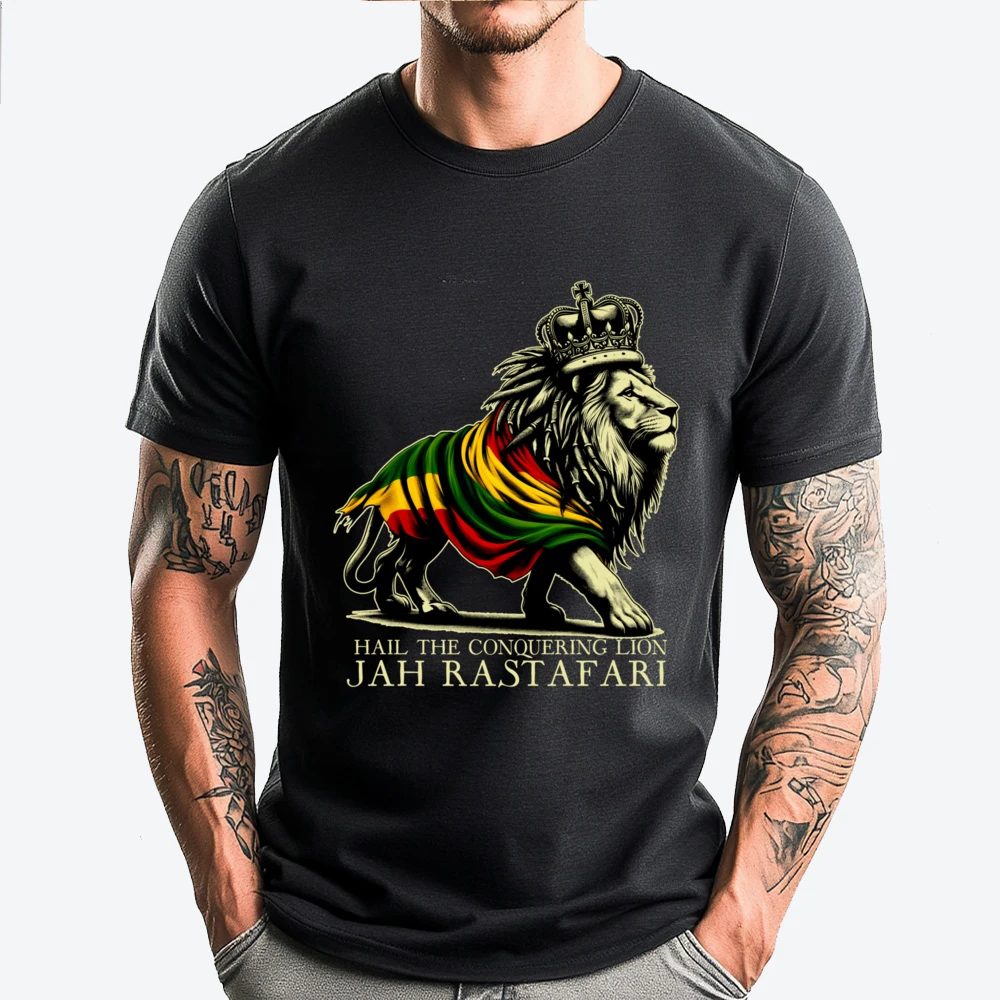 Hail The Lion Of Judah Reggae Rastafari Jah Bless Rasta футболки с рисунком мужские футболки ограниченного времени специальные футболки ко Дню святого Валентина
