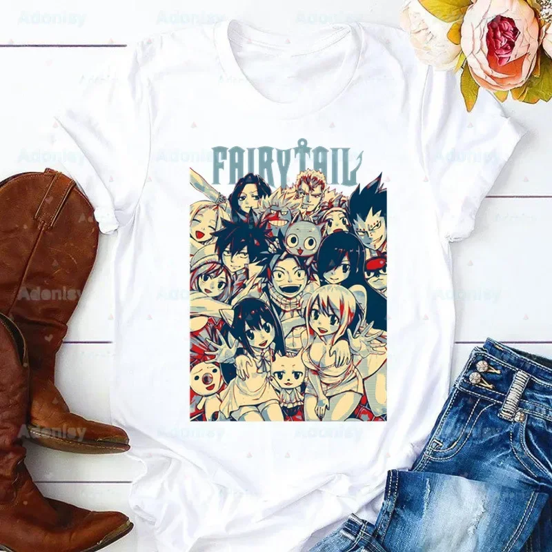Фото Женская футболка Fairy Tail Guild 90-х годов с графическим рисунком аниме, футболка в стиле Харадзюку, милая футболка с короткими рукавами Нацу зодиака, женская футболка №2