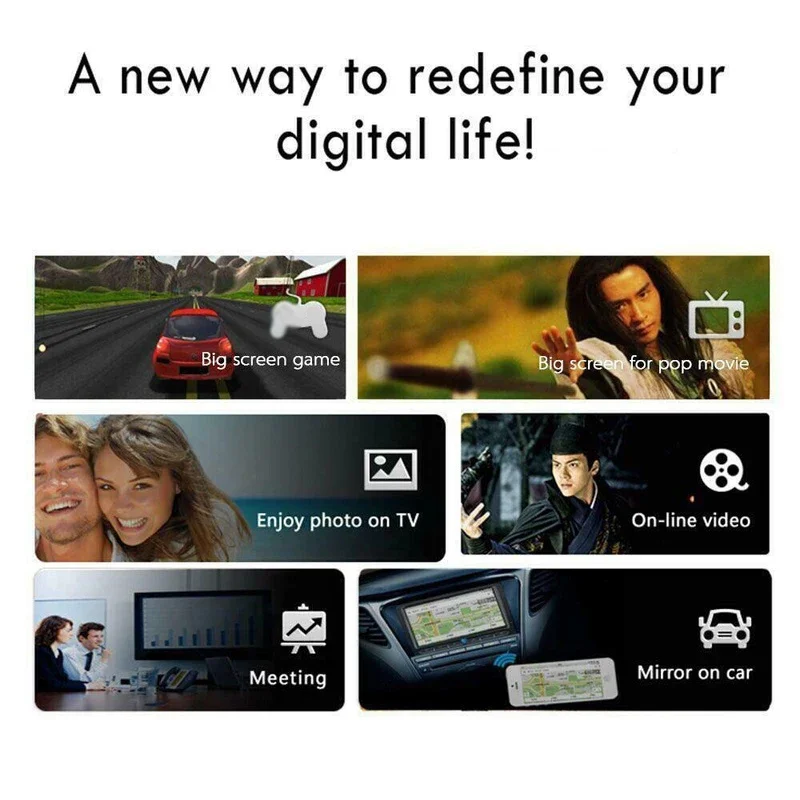Фото Адаптер для телевизора Anycast с зеркальным экраном 1080P, беспроводной DLNA-дисплей, совместимый с HDMI адаптер Airplay Miracast для IOS, Android №4