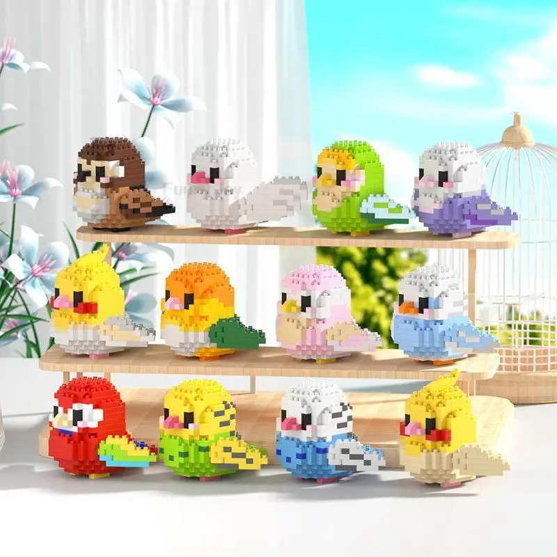 Набор Маленьких Строительных Блоков В Стиле Kawaii Bird, Креативные Развивающие Игрушки Для Мальчиков И Девочек