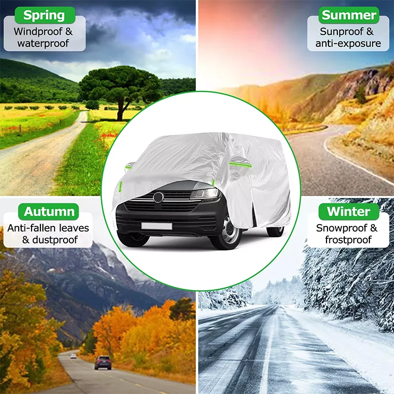 Для VW Transporter T3 T4 T5 T6 Автомобильный чехол УФ-защитный автомобильный чехол Внешние снежные чехлы Автомобильный чехол Водонепроницаемый пылезащитный Внешние аксессуары