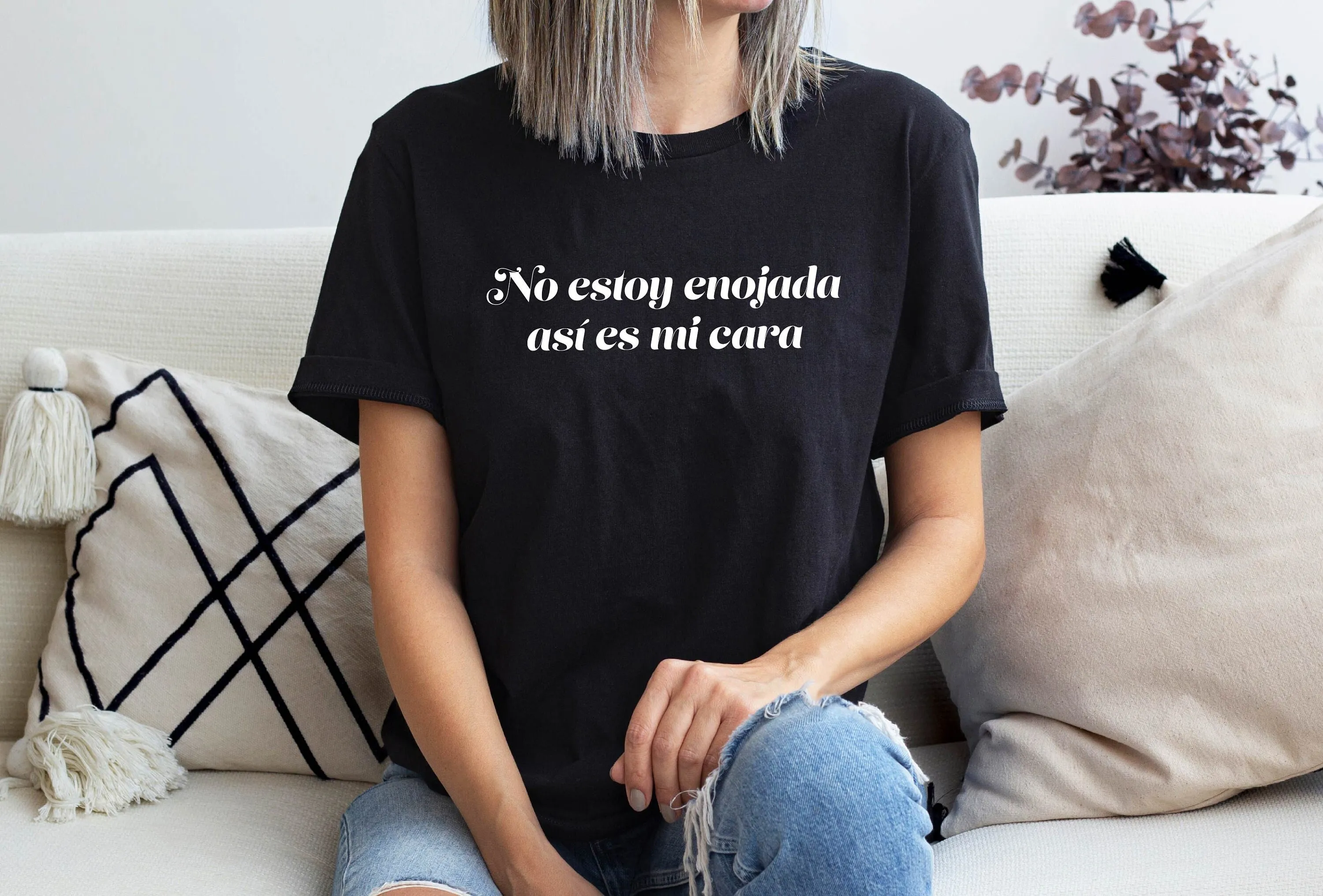 Забавная испанская футболка No Estoy Enojada Asi Es Mi Cara в саркастическом стиле мама Латина для нее