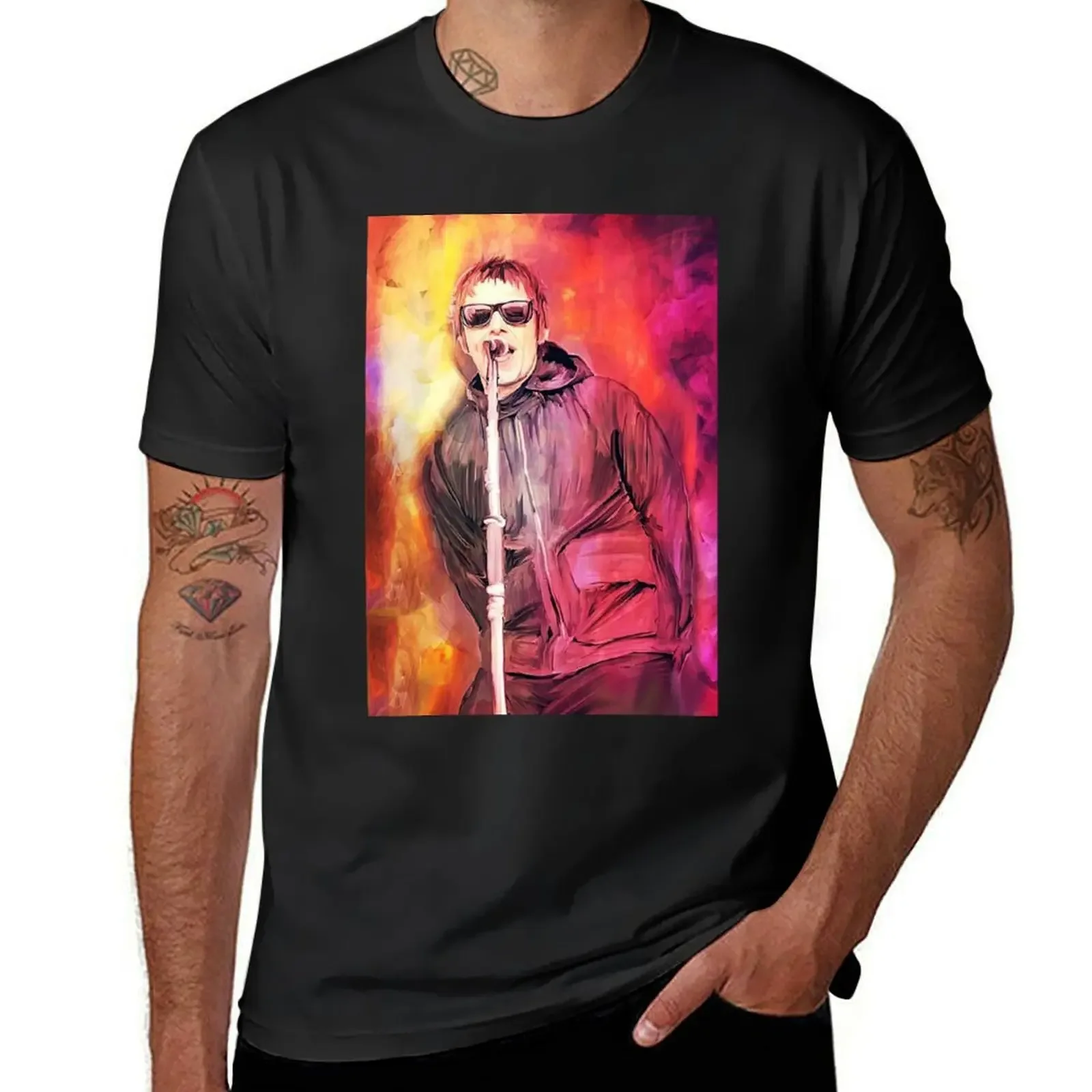 Футболка liam gallagher, классическая художественная футболка, простая футболка с рисунком аниме, мужская футболка большого размера 100, ℅   хлопок